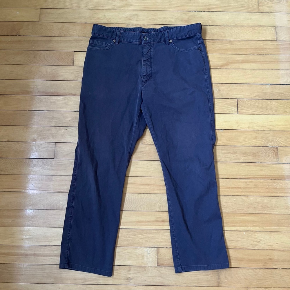 Ermenegildo Zegna Mens Navy Blue Cotton Stretch 5 Pocket Pants Size 38 Straight